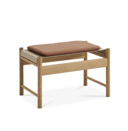 Brdr. Krüger HB Stool H: 40 cm - Olieret Eg/Cognac Læder