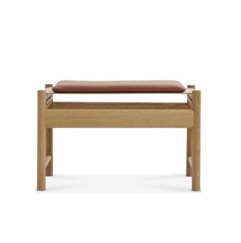 Brdr. Krüger HB Stool H: 40 cm - Olieret Eg/Cognac Læder