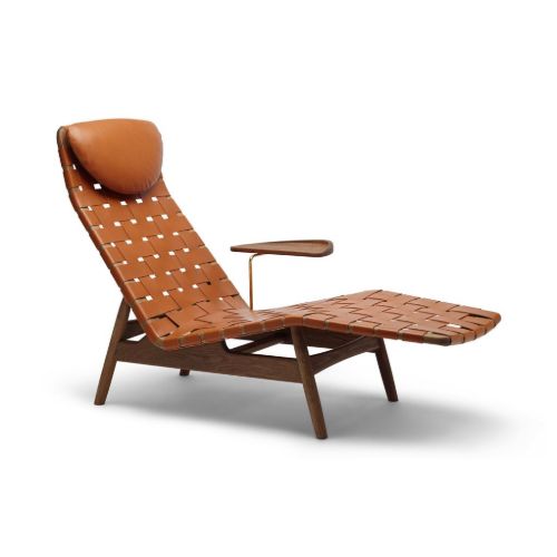 Sibast AV Egoist Chaise Lounge by Arne Vodder 1951 inkl Pude - Smoked Oak/Cognac