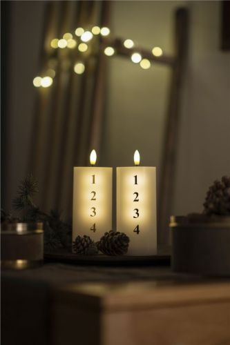 Sirius Sille Advent Candle H: 15 cm - Hvid/Sort