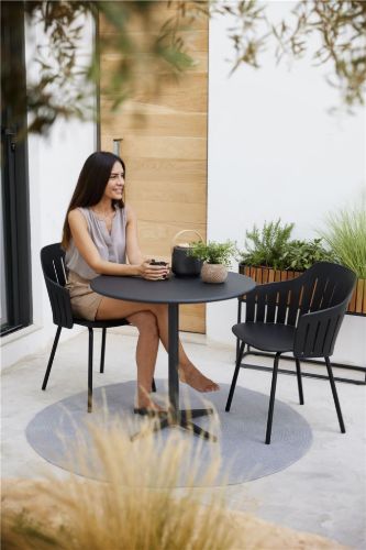 Cane-line Outdoor Choice Stol H: 87 cm - 4 Legs Black Steel/Black
