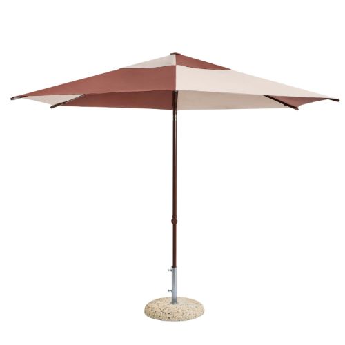 HAY Terrazza Parasol Sekskantet 300x300 cm - Off-White/Burgundy