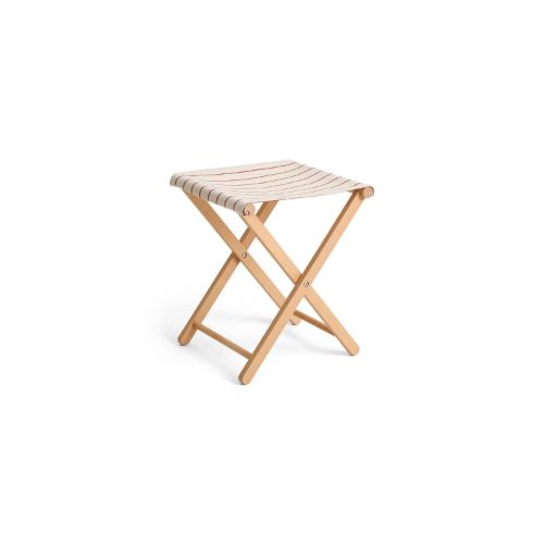 HAY Outdoor Market Folding Stool B: 40 cm - Beige/Red Stripe 