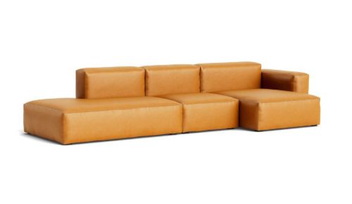 HAY Mags Soft 3 Seater Combination 4 Right End L: 331 cm - Sense Cognac Leather