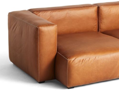 HAY Mags Soft 3 Seater Combination 4 Left End L: 331 cm - Sense Cognac Leather