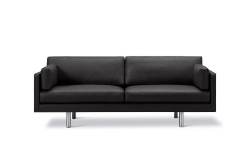 Erik Jørgensen EJ220 2062 2 Pers. Sofa 100 L: 212 cm - Sort Omni Læder/Krom