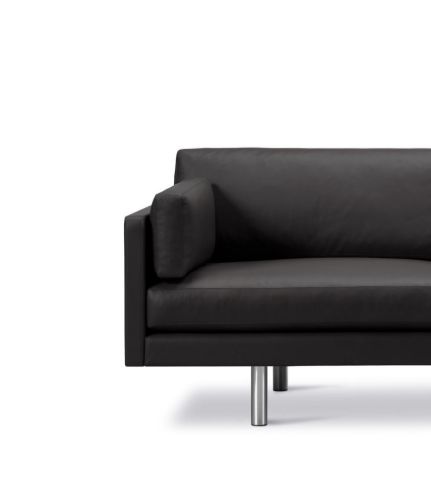 Erik Jørgensen EJ220 2062 2 Pers. Sofa 100 L: 212 cm - Sort Omni Læder/Krom