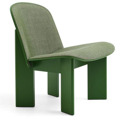 HAY Chisel Lounge Chair Polstret  - Lush Green Lacquered Beech/Canvas-926