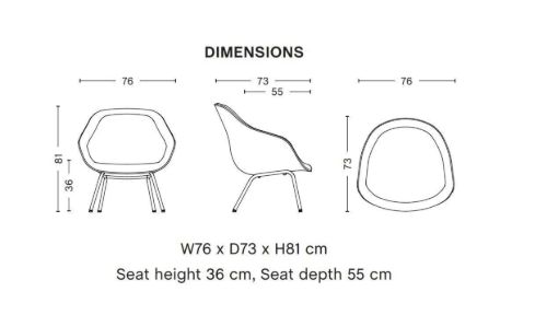 HAY AAL87 Chair SH: 43 cm - Chromed Steel / Remix 152