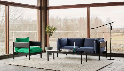 HAY Arbour Club Armchair SH: 45 cm - Vidar 932 / Black Water-Based Lacquered Solid Beech