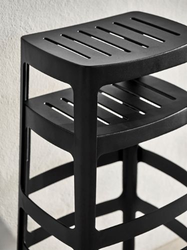 Cane-line Outdoor Cut Barstol H: 76 cm - Black Aluminium