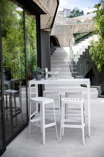 Cane-line Outdoor Cut Barbord H: 105 cm - White Aluminium