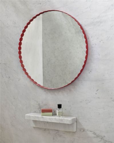 HAY Arcs Mirror Round Ø: 60 cm - Red