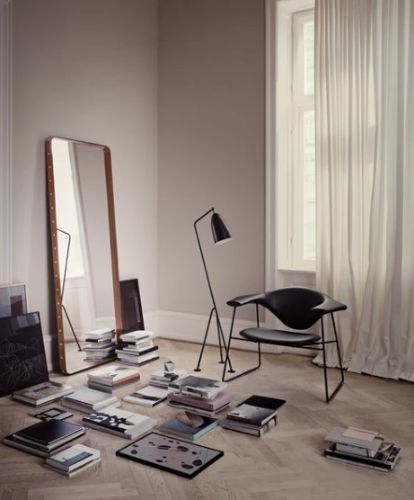 GUBI Adnet Wall Mirror Rectangular  70x180 cm -Tan leather