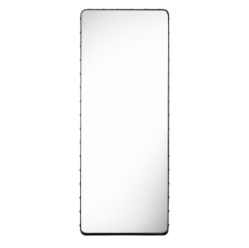 GUBI Adnet Wall Mirror Rectangular 70x180 cm - Black leather