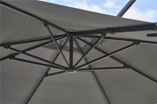 UDGÅR med lager Cane-line Outdoor Hyde Luxe Tilt Parasol 300x300 cm - Dusty White