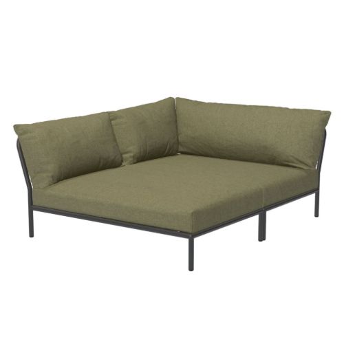 HOUE Level 2 Cozy Corner Left B: 173,5 cm - Dark Grey/Leaf