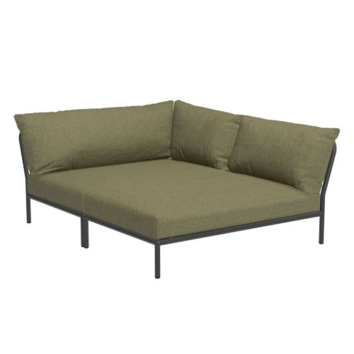 HOUE Level 2 Cozy Corner Right B: 173,5 cm - Dark Grey/Leaf