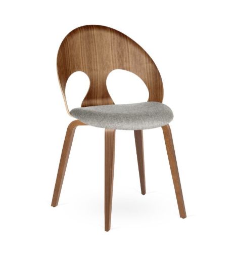 Vermund VL1100 Spisebordsstol  - Olieret Valnød/Lysegrå Re-Wool