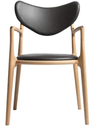 Ro Collection Salon Spisebordsstol Ryg og Sædepolstret - Olieret Bøg/Sierra Sort