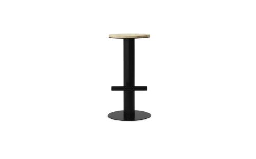 Normann Copenhagen Pole Barstol H: 75 cm - Sort Stål/Fyrretræ