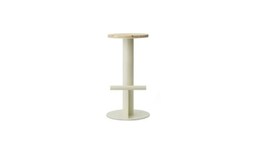 Normann Copenhagen Pole Barstol H: 75 cm - Sand Stål/Fyrretræ