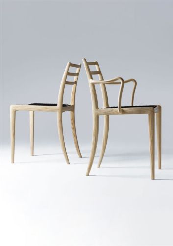 Bernstorffsminde Møbelfabrik Elegance Stol  Sæbebehandlet Ask/Sort Flet