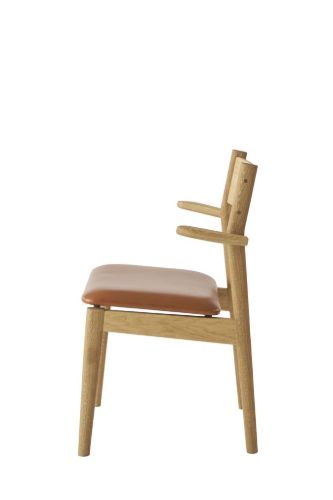 Duus & Møller Spisebordsstol Rosa M. Armlæn H: 80 cm - Massiv Eg/Camo Regina/Naturolie