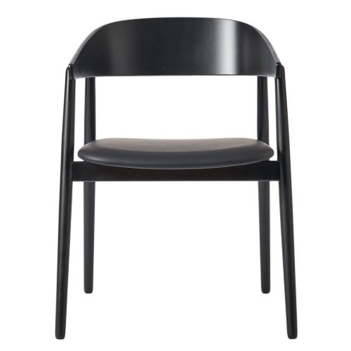 Andersen Furniture AC2 Stol  H: 74 cm - Bøg Sort/Sort Læder 