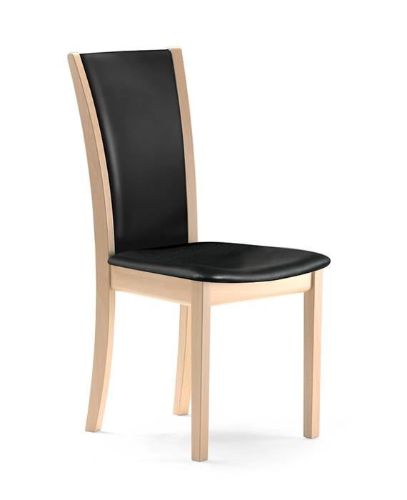 Skovby SM64 Spisebordsstol H: 96 cm - Hvidolieret Eg / Sort Læder