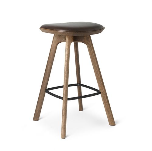 Brdr Krüger Pauline barstol H: 65 cm -  Olieret Røget Eg/Brun Læder