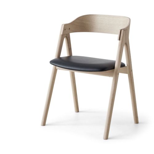 Findahl by Hammel METTE Spisebordsstol SH: 45 cm - Sæbebehandlet Eg/Sort Sydney Læder
