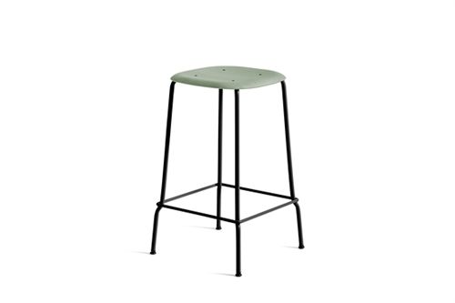 HAY Soft Edge 30 Low Barstol H: 65 cm - Black / Dusty Green Lacquered Oak 