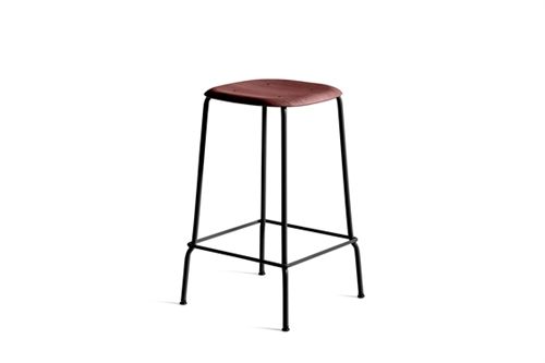 HAY Soft Edge 30 Low Barstol H: 65 cm - Black / Fall Red Lacquered Oak 