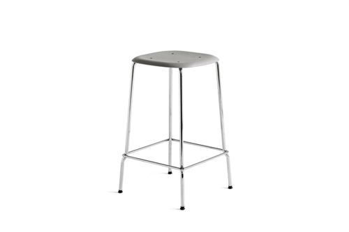 HAY Soft Edge 30 Low Barstol  H: 65 cm -  Chrome / Soft Grey 