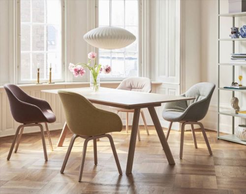 HAY AAC123 About a Chair Spisebordsstol Polstret  - Lacquered Oak Veneer/Flamiber Charcoal C8