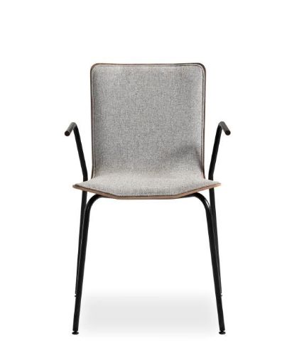 Skovby SM802 Spisestuestol H: 82 cm - Hvidolieret eg / Brahms 21 grå