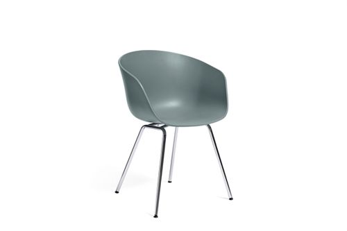 HAY AAC26 About a Chair Spisebordsstol m. Armlæn  - Chromed Steel/Dusty Blue