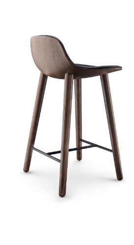 Eva Solo Abalone Barstol H: 65 cm - Røget eg/Sort læder