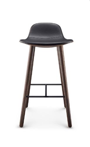 Eva Solo Abalone Barstol H: 75 cm - Røget eg/Sort læder