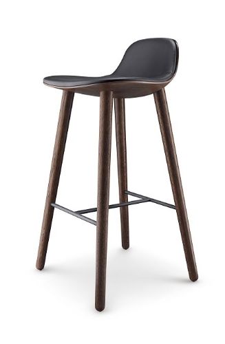 Eva Solo Abalone Barstol H: 75 cm - Røget eg/Sort læder