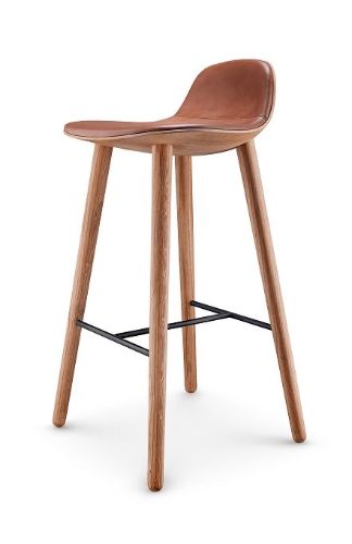 Eva Solo Abalone Barstol H: 75 cm - Olieret eg/Cognac læder