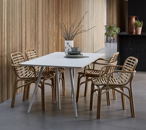 Cane-line Indoor Peak Spisebordsstol m. armlæn SH: 44 cm - Natural Rattan