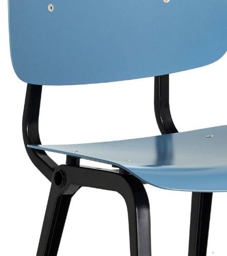 HAY Revolt Spisebordsstol  - Black Powder Coated Steel/Azure Blue