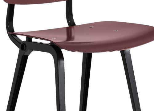 HAY Revolt Spisebordsstol  - Black Powder Coated Steel/Plum Red