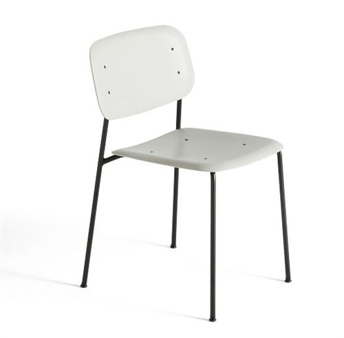 HAY Soft Edge P10 Spisebordsstol  - Black Powder Coated Steel / White
