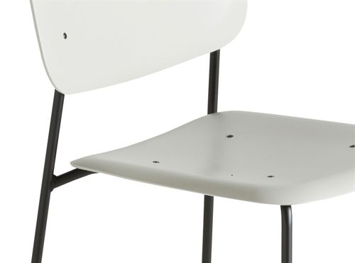 HAY Soft Edge P10 Spisebordsstol  - Black Powder Coated Steel / White