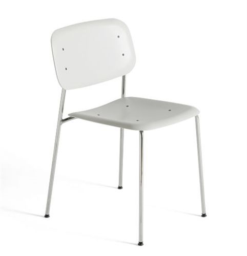 HAY Soft Edge P10 Spisebordsstol  - Chromed Steel / Soft Grey