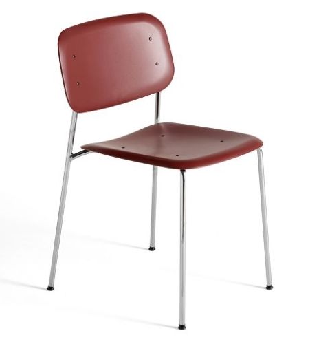 HAY Soft Edge 45 Spisebordsstol  - Chromed Steel / Fall Red