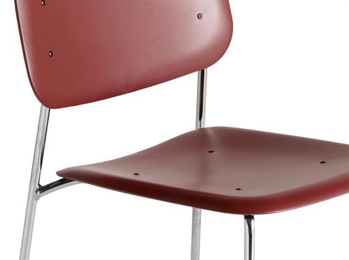HAY Soft Edge 45 Spisebordsstol  - Chromed Steel / Fall Red